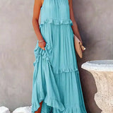 Ilona - Halterneck Dress With Ruffles and Maxi Pockets