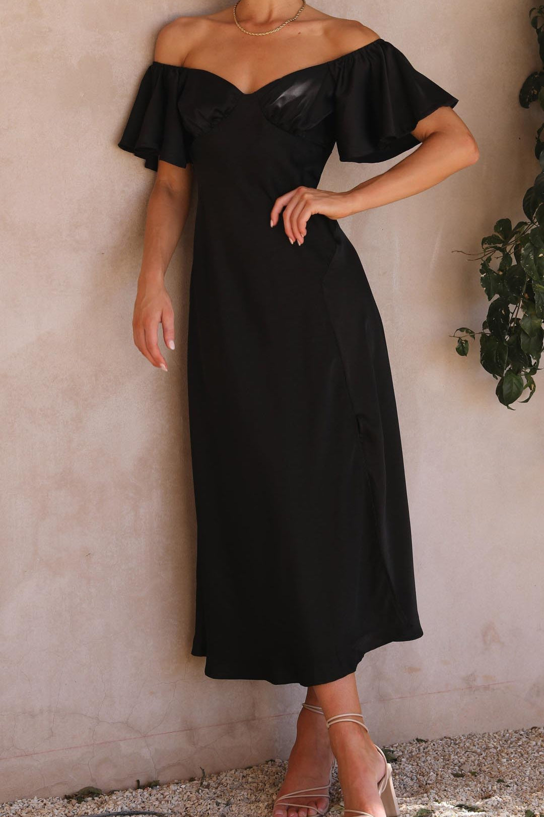 Nalani - Butterfly Sleeve Off-Shoulder Maxi Dress