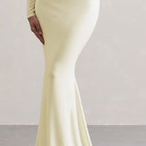 Neomie™ | Cream Fishtail Maxi Skirt