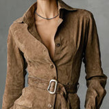Mila | Suede Shirt Dress