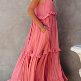 Ilona - Halterneck Dress With Ruffles and Maxi Pockets