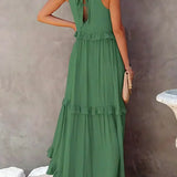 Ilona - Halterneck Dress With Ruffles and Maxi Pockets