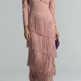 Clara | Elegant Dress with Fringe Sleeves