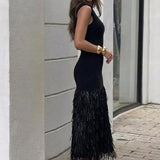 Loraine | Long dress with fringe