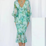 Miley - Flower Print Midi Dress